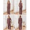 image:imageEkouaer Maternity Nursing Robe Set 3 Pieces Sleeveless Top Pregnancy Pants amp Robe Double Layer Pajamas SXXLBrown