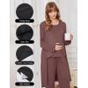 image:imageEkouaer Maternity Nursing Robe Set 3 Pieces Sleeveless Top Pregnancy Pants amp Robe Double Layer Pajamas SXXLBrown