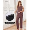 image:imageEkouaer Maternity Nursing Robe Set 3 Pieces Sleeveless Top Pregnancy Pants amp Robe Double Layer Pajamas SXXLBrown