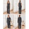 image:imageEkouaer Maternity Nursing Robe Set 3 Pieces Sleeveless Top Pregnancy Pants amp Robe Double Layer Pajamas SXXLDark Gray