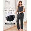image:imageEkouaer Maternity Nursing Robe Set 3 Pieces Sleeveless Top Pregnancy Pants amp Robe Double Layer Pajamas SXXLDark Gray