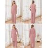 image:imageEkouaer Maternity Nursing Robe Set 3 Pieces Sleeveless Top Pregnancy Pants amp Robe Double Layer Pajamas SXXLDirty Rose