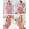 image:imageEkouaer Maternity Nursing Robe Set 3 Pieces Sleeveless Top Pregnancy Pants amp Robe Double Layer Pajamas SXXLDirty Rose
