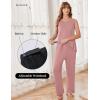 image:imageEkouaer Maternity Nursing Robe Set 3 Pieces Sleeveless Top Pregnancy Pants amp Robe Double Layer Pajamas SXXLDirty Rose