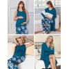 image:imageEkouaer Maternity Nursing Robe Set 3 Pieces Sleeveless Top Pregnancy Pants amp Robe Double Layer Pajamas SXXLLake Blue