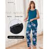 image:imageEkouaer Maternity Nursing Robe Set 3 Pieces Sleeveless Top Pregnancy Pants amp Robe Double Layer Pajamas SXXLLake Blue