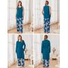 image:imageEkouaer Maternity Nursing Robe Set 3 Pieces Sleeveless Top Pregnancy Pants amp Robe Double Layer Pajamas SXXLLake Blue