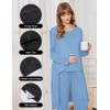 image:imageEkouaer Maternity Nursing Robe Set 3 Pieces Sleeveless Top Pregnancy Pants amp Robe Double Layer Pajamas SXXLLight Blue