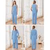 image:imageEkouaer Maternity Nursing Robe Set 3 Pieces Sleeveless Top Pregnancy Pants amp Robe Double Layer Pajamas SXXLLight Blue