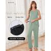 image:imageEkouaer Maternity Nursing Robe Set 3 Pieces Sleeveless Top Pregnancy Pants amp Robe Double Layer Pajamas SXXLLight Green