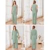 image:imageEkouaer Maternity Nursing Robe Set 3 Pieces Sleeveless Top Pregnancy Pants amp Robe Double Layer Pajamas SXXLLight Green