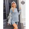 image:imageEkouaer Maternity Sets 2 Piece Outfits Ribbed Knit Short Sleeve Shirts and Biker Shorts Pregnancy Loungewear Mama ClothesBlue