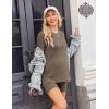 image:imageEkouaer Maternity Sets 2 Piece Outfits Ribbed Knit Short Sleeve Shirts and Biker Shorts Pregnancy Loungewear Mama ClothesBrown