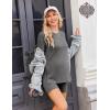 image:imageEkouaer Maternity Sets 2 Piece Outfits Ribbed Knit Short Sleeve Shirts and Biker Shorts Pregnancy Loungewear Mama ClothesDark Grey