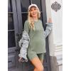 image:imageEkouaer Maternity Sets 2 Piece Outfits Ribbed Knit Short Sleeve Shirts and Biker Shorts Pregnancy Loungewear Mama ClothesLight Green