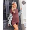 image:imageEkouaer Maternity Sets 2 Piece Outfits Ribbed Knit Short Sleeve Shirts and Biker Shorts Pregnancy Loungewear Mama ClothesWine Red