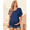 image:imageEkouaer Maternity Shirts 3 Packs Dolman Sleeve Side Ruched Tops Tunic Casual Pregnancy Clothes SXXLBlackNavy BlueDark Gray