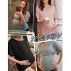 image:imageEkouaer Maternity Shirts 3 Packs Dolman Sleeve Side Ruched Tops Tunic Casual Pregnancy Clothes SXXLGrayDark RedGreen