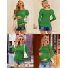 image:imageEkouaer Maternity Shirts 3 Packs Women Long Sleeve Pregnancy Tee Tops Tunic Blouse Ribbed Side Ruched Mama Clothes SXXLBlackGreenTeal