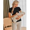 image:imageEkouaer Maternity Shirts Womens 3 Packs Short Sleeve Ribbed Pregnancy Tops Side Ruched Crew Neck Tunic Mama Clothes SXXL3pcs Black Burgundy Red Army Green