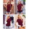 image:imageEkouaer Maternity Shirts Womens 3 Packs Short Sleeve Ribbed Pregnancy Tops Side Ruched Crew Neck Tunic Mama Clothes SXXL3pcs Black Burgundy Red Army Green