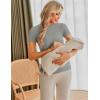 image:imageEkouaer Maternity Shirts Womens 3 Packs Short Sleeve Ribbed Pregnancy Tops Side Ruched Crew Neck Tunic Mama Clothes SXXL3pcs Black Grey Dirty Pink