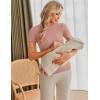image:imageEkouaer Maternity Shirts Womens 3 Packs Short Sleeve Ribbed Pregnancy Tops Side Ruched Crew Neck Tunic Mama Clothes SXXL3pcs Black White Dirty Pink