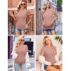 image:imageEkouaer Maternity Shirts Womens 3 Packs Short Sleeve Ribbed Pregnancy Tops Side Ruched Crew Neck Tunic Mama Clothes SXXL3pcs Black White Dirty Pink
