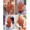 image:imageEkouaer Maternity Shirts Womens 3 Packs Short Sleeve Ribbed Pregnancy Tops Side Ruched Crew Neck Tunic Mama Clothes SXXL3pcs Caramel Burgundy Red Grey