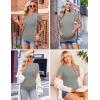 image:imageEkouaer Maternity Shirts Womens 3 Packs Short Sleeve Ribbed Pregnancy Tops Side Ruched Crew Neck Tunic Mama Clothes SXXL3pcs Caramel Burgundy Red Grey