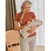 image:imageEkouaer Maternity Shirts Womens 3 Packs Short Sleeve Ribbed Pregnancy Tops Side Ruched Crew Neck Tunic Mama Clothes SXXL3pcs Caramel Burgundy Red Grey