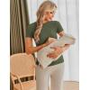 image:imageEkouaer Maternity Shirts Womens 3 Packs Short Sleeve Ribbed Pregnancy Tops Side Ruched Crew Neck Tunic Mama Clothes SXXLBlack Grey Army Green