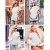 image:imageEkouaer Maternity Shirts Womens 3 Packs Short Sleeve Ribbed Pregnancy Tops Side Ruched Crew Neck Tunic Mama Clothes SXXLBlack White Grey