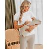 image:imageEkouaer Maternity Shirts Womens 3 Packs Short Sleeve Ribbed Pregnancy Tops Side Ruched Crew Neck Tunic Mama Clothes SXXLBlack White Grey