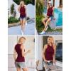 image:imageEkouaer Women Maternity Tank Tops 3 Packs Crew Neck Ribbed Pregnancy Shirts Mama Clothes3pcs Black Burgundy Red Army Green