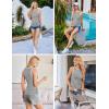 image:imageEkouaer Women Maternity Tank Tops 3 Packs Crew Neck Ribbed Pregnancy Shirts Mama Clothes3pcs Brown Stripes Offwhite