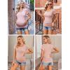 image:imageEkouaer Womens Maternity Shirts 3 Packs Side Ruched Pregnancy Tee Top Tunic Blouse Casual Mama Clothes SXXL3pcs Black  Army Green  Dirty Pink