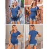 image:imageEkouaer Womens Maternity Shirts 3 Packs Side Ruched Pregnancy Tee Top Tunic Blouse Casual Mama Clothes SXXL3pcs Black  Blue  Wine Red