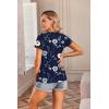 image:imageEkouaer Womens Maternity Shirts 3 Packs Side Ruched Pregnancy Tee Top Tunic Blouse Casual Mama Clothes SXXL3pcs Black  Brown  Floral318