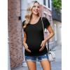image:imageEkouaer Womens Maternity Shirts 3 Packs Side Ruched Pregnancy Tee Top Tunic Blouse Casual Mama Clothes SXXL3pcs Black  Brown  White