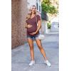 image:imageEkouaer Womens Maternity Shirts 3 Packs Side Ruched Pregnancy Tee Top Tunic Blouse Casual Mama Clothes SXXL3pcs Black  Dark Red  Light Green