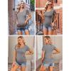 image:imageEkouaer Womens Maternity Shirts 3 Packs Side Ruched Pregnancy Tee Top Tunic Blouse Casual Mama Clothes SXXL3pcs Black  White Stripe  Dark Grey