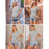 image:imageEkouaer Womens Maternity Shirts 3 Packs Side Ruched Pregnancy Tee Top Tunic Blouse Casual Mama Clothes SXXL3pcs Black  White Stripe  Dark Grey