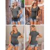 image:imageEkouaer Womens Maternity Shirts 3 Packs Side Ruched Pregnancy Tee Top Tunic Blouse Casual Mama Clothes SXXL3pcs Caramel  Wine Red  Dark Grey