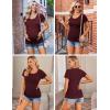 image:imageEkouaer Womens Maternity Shirts 3 Packs Side Ruched Pregnancy Tee Top Tunic Blouse Casual Mama Clothes SXXL3pcs Caramel  Wine Red  Dark Grey