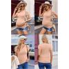 image:imageEkouaer Womens Maternity Shirts 3 Packs V Neck Tops Tunic Pregnancy Clothes Side Ruched Short Sleeve Casual T Shirt SXXLBlackArmy GreenDirty Pink