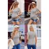 image:imageEkouaer Womens Maternity Shirts 3 Packs V Neck Tops Tunic Pregnancy Clothes Side Ruched Short Sleeve Casual T Shirt SXXLBlackDark GreyLight Grey
