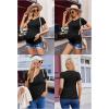 image:imageEkouaer Womens Maternity Shirts 3 Packs V Neck Tops Tunic Pregnancy Clothes Side Ruched Short Sleeve Casual T Shirt SXXLBlackDark GreyLight Grey