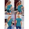 image:imageEkouaer Womens Maternity Shirts 3 Packs V Neck Tops Tunic Pregnancy Clothes Side Ruched Short Sleeve Casual T Shirt SXXLBlackGreenTeal