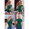 image:imageEkouaer Womens Maternity Shirts 3 Packs V Neck Tops Tunic Pregnancy Clothes Side Ruched Short Sleeve Casual T Shirt SXXLBlackGreenTeal
